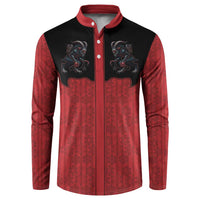 Western Yoke Button Sweatshirt Krampus Christmas Horror Style - Wonder Print Shop