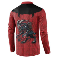 Western Yoke Button Sweatshirt Krampus Christmas Horror Style - Wonder Print Shop