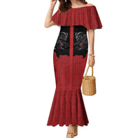 Western Yoke Family Matching Mermaid Dress and Hawaiian Shirt Krampus Christmas Horror Style - Wonder Print Shop