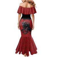 Western Yoke Family Matching Mermaid Dress and Hawaiian Shirt Krampus Christmas Horror Style - Wonder Print Shop