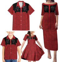 Western Yoke Family Matching Puletasi and Hawaiian Shirt Krampus Christmas Horror Style - Wonder Print Shop