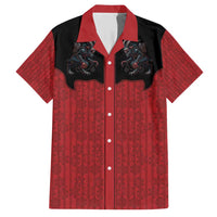 Western Yoke Family Matching Short Sleeve Bodycon Dress and Hawaiian Shirt Krampus Christmas Horror Style - Wonder Print Shop