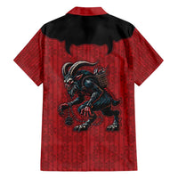 Western Yoke Family Matching Short Sleeve Bodycon Dress and Hawaiian Shirt Krampus Christmas Horror Style - Wonder Print Shop