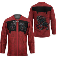 Western Yoke Hockey Jersey Krampus Christmas Horror Style - Wonder Print Shop