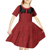 Western Yoke Kid Short Sleeve Dress Krampus Christmas Horror Style - Wonder Print Shop