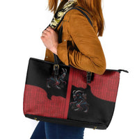 Western Yoke Leather Tote Bag Krampus Christmas Horror Style - Wonder Print Shop