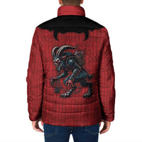 Western Yoke Padded Jacket Krampus Christmas Horror Style - Wonder Print Shop