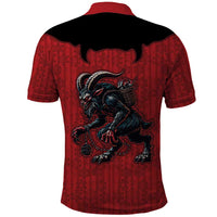 Western Yoke Polo Shirt Krampus Christmas Horror Style - Wonder Print Shop