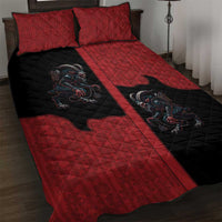 Western Yoke Quilt Bed Set Krampus Christmas Horror Style - Wonder Print Shop