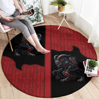 Western Yoke Round Carpet Krampus Christmas Horror Style - Wonder Print Shop