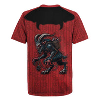 Western Yoke Rugby Jersey Krampus Christmas Horror Style - Wonder Print Shop