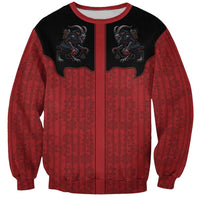 Western Yoke Sweatshirt Krampus Christmas Horror Style - Wonder Print Shop