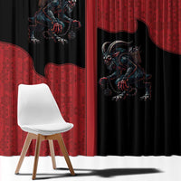 Western Yoke Window Curtain Krampus Christmas Horror Style - Wonder Print Shop