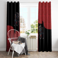 Western Yoke Window Curtain Krampus Christmas Horror Style - Wonder Print Shop