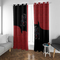 Western Yoke Window Curtain Krampus Christmas Horror Style - Wonder Print Shop