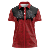 Western Yoke Women Polo Shirt Krampus Christmas Horror Style - Wonder Print Shop