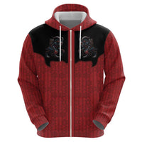 Western Yoke Zip Hoodie Krampus Christmas Horror Style - Wonder Print Shop