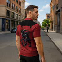 Western Yoke Zipper Polo Shirt Krampus Christmas Horror Style - Wonder Print Shop