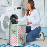 Western Yoke Laundry Basket Rudolph Cowboy Christmas Retro Style - Wonder Print Shop