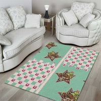 Western Yoke Area Rug Rudolph Cowboy Christmas Retro Style - Wonder Print Shop