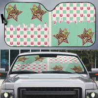 Western Yoke Auto Sun Shade Rudolph Cowboy Christmas Retro Style - Wonder Print Shop