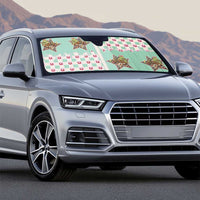 Western Yoke Auto Sun Shade Rudolph Cowboy Christmas Retro Style - Wonder Print Shop