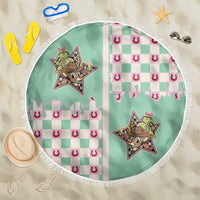 Western Yoke Beach Blanket Rudolph Cowboy Christmas Retro Style - Wonder Print Shop