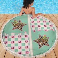 Western Yoke Beach Blanket Rudolph Cowboy Christmas Retro Style - Wonder Print Shop