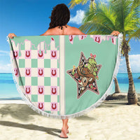 Western Yoke Beach Blanket Rudolph Cowboy Christmas Retro Style - Wonder Print Shop