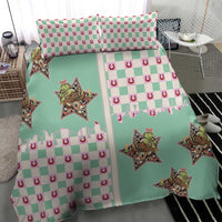 Western Yoke Bedding Set Rudolph Cowboy Christmas Retro Style - Wonder Print Shop