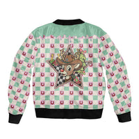 Western Yoke Bomber Jacket Rudolph Cowboy Christmas Retro Style - Wonder Print Shop