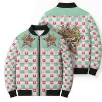 Western Yoke Bomber Puffer Jacket Rudolph Cowboy Christmas Retro Style - Wonder Print Shop