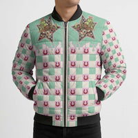Western Yoke Bomber Puffer Jacket Rudolph Cowboy Christmas Retro Style - Wonder Print Shop