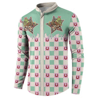 Western Yoke Button Sweatshirt Rudolph Cowboy Christmas Retro Style - Wonder Print Shop
