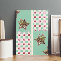 Western Yoke Canvas Wall Art Rudolph Cowboy Christmas Retro Style - Wonder Print Shop