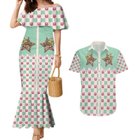 Western Yoke Couples Matching Mermaid Dress and Hawaiian Shirt Rudolph Cowboy Christmas Retro Style - Wonder Print Shop