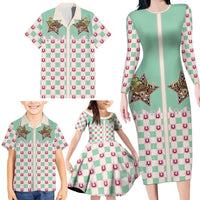 Western Yoke Family Matching Long Sleeve Bodycon Dress and Hawaiian Shirt Rudolph Cowboy Christmas Retro Style - Wonder Print Shop
