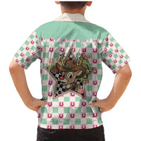 Western Yoke Family Matching Mermaid Dress and Hawaiian Shirt Rudolph Cowboy Christmas Retro Style - Wonder Print Shop