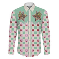 Western Yoke Family Matching Off Shoulder Maxi Dress and Hawaiian Shirt Rudolph Cowboy Christmas Retro Style - Wonder Print Shop