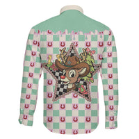 Western Yoke Family Matching Off Shoulder Maxi Dress and Hawaiian Shirt Rudolph Cowboy Christmas Retro Style - Wonder Print Shop