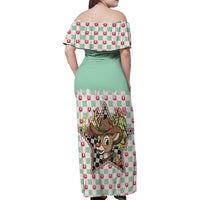 Western Yoke Family Matching Off Shoulder Maxi Dress and Hawaiian Shirt Rudolph Cowboy Christmas Retro Style - Wonder Print Shop