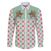 Western Yoke Family Matching Off Shoulder Short Dress and Hawaiian Shirt Rudolph Cowboy Christmas Retro Style - Wonder Print Shop