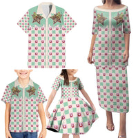 Western Yoke Family Matching Puletasi and Hawaiian Shirt Rudolph Cowboy Christmas Retro Style - Wonder Print Shop