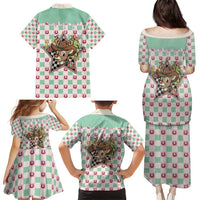 Western Yoke Family Matching Puletasi and Hawaiian Shirt Rudolph Cowboy Christmas Retro Style - Wonder Print Shop