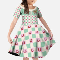 Western Yoke Family Matching Short Sleeve Bodycon Dress and Hawaiian Shirt Rudolph Cowboy Christmas Retro Style - Wonder Print Shop