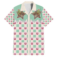 Western Yoke Family Matching Short Sleeve Bodycon Dress and Hawaiian Shirt Rudolph Cowboy Christmas Retro Style - Wonder Print Shop