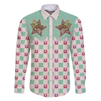 Western Yoke Family Matching Short Sleeve Bodycon Dress and Hawaiian Shirt Rudolph Cowboy Christmas Retro Style - Wonder Print Shop