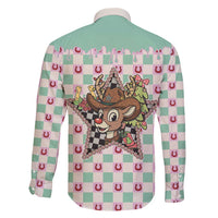 Western Yoke Family Matching Short Sleeve Bodycon Dress and Hawaiian Shirt Rudolph Cowboy Christmas Retro Style - Wonder Print Shop