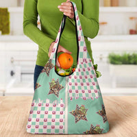 Western Yoke Grocery Bag Rudolph Cowboy Christmas Retro Style - Wonder Print Shop