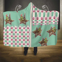 Western Yoke Hooded Blanket Rudolph Cowboy Christmas Retro Style - Wonder Print Shop
